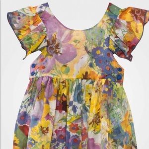 Stella McCartney Floral Ruffle Chiffon Dress